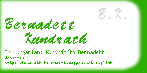 bernadett kundrath business card